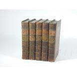 Plutarch.- MORALS... 5 vol., contemporary panelled calf, Morocco spine labels, boards loose but most