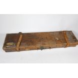 A vintage Cogswell and Harrison leather bound gun case, bears the initial EKL, 82cm long.