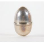A William IV silver egg shaped vinaigrette, with screw fitting and silver gilt interior, London