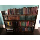 Various books, including Bede's Ecclesiastical History, The History of England, various Dickens