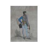 After Denis Dighton (1792-1827). "Prince of Prussia" line engraving with hand coloured decoration,