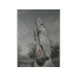 An 18thC coloured stipple engraving by F Bartolozzi, after Thomas Lawrence, entitled Miss Farren -