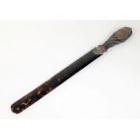 A Victorian silver and tortoiseshell page turner, the handle of classical fluted design, London