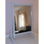 A late Victorian painted dressing table mirror, with rectangular plate, 80cm high, 55cm wide.