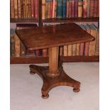 A 19thC mahogany occasional table, the rectangular top with rounded corners on an octagonal tapering
