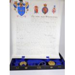 Withdrawn Pre-Sale by Vendor.A Victorian Arms seal and paper scroll from the College of Arm