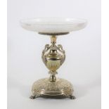 An Edwardian silver plated comport stand, of Neo Classical design with semi-fluted baluster column