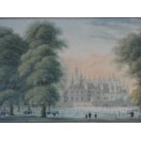 19thC English School. A view of Eton College from the playing fields with cricketers and