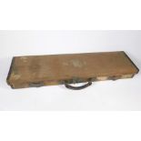 A vintage army and navy canvas and leather bound gun case, bears the initial NEL.