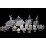 A mixed lot of continental dessert baskets, flower pots and sweetmeat baskets. (22 pieces)