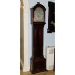 Barraud of Cornhill, London. A George III mahogany longcase clock, the arched silver dial with