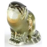 A Russian porcelain model of a wild cat or Lynx, 15cm high.