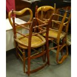 Four bedroom chairs, two with bergere seats.