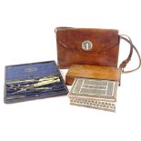 A collection of items, to include an early 20thC Indian ivory and mosaic box, a part set of