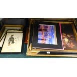 Various pictures, prints, etc., to include three framed military prints, an officer in the