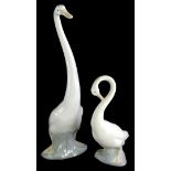Two Nao porcelain geese, Goose, model no 02000418 issued 1960, 37cm high, and Goose, model number