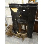 Various fireplace accessories, to include a Victorian serpentine cast iron fireplace, 100cm high,