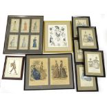 A collection of late 19th and early 20thC French fashion prints, various sizes, to include