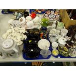 General household effects, to include three cow creamers, (AF), Wedgwood Jasperware trinket dish and