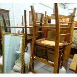A collection of furniture, to include an occasional table, wall mirrors, stool and two chairs.