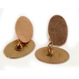 A pair of 9ct gold oval cufflinks, 3.2g.