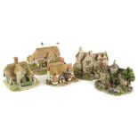 A collection of Lilliput Lane cottages, to include Periwinkle Cottage, Armada House, Loch Ness