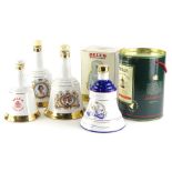 A collection of Bells Whisky decanters, each to commemorate a royal event, to include Prince Charles