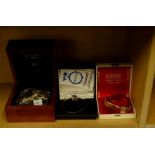 A quantity of modern ladies wristwatches, comprising Roma, Seiko, Accurist and one Rotary box. (a