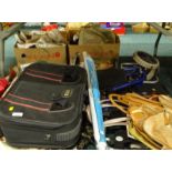 Various ladies handbags, suitcase, other travelling cases, mobility aids, etc. (a quantity)