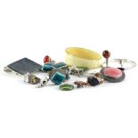 A collection of late 20thC Arts and Crafts jewellery, to include a bracelet and matching earrings,