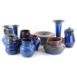 A quantity of Denby electric blue glazed stoneware etc., to include tapering vases, a flagon,