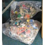 Costume jewellery, to include bangles, bracelets, necklaces, etc. (2 bags)