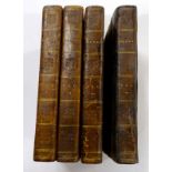 Cumberland (Richard) Henry 4 vol., engraved frontispieces, half calf over patterned boards, 12mo,