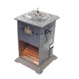 A Rippingille's late 19thC Patent cast iron tin and copper stove, of rectangular section, the