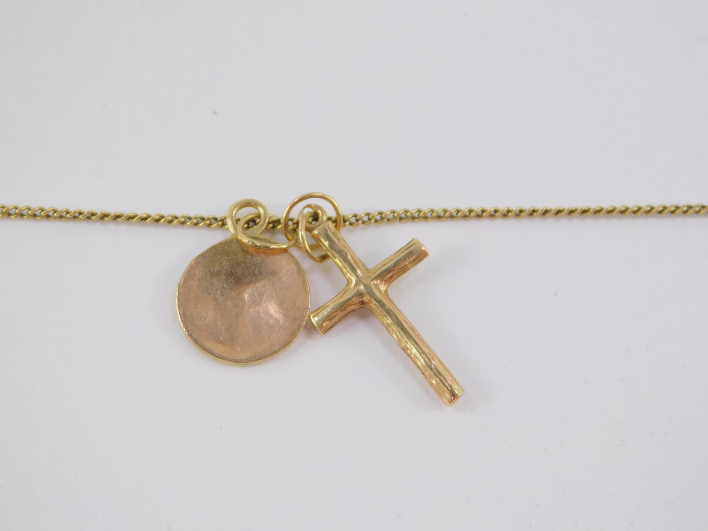 A 9ct gold cross on chain, with a St Christopher pendant, 5.1g. - Image 4 of 4