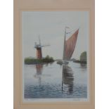 Martin Sexton (British, 20th/21stC). Billowing Sail, limited edition print 485/500., signed and