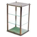 An early 20thC stained oak and beech glazed three tier shop counter display cabinet, by Displayall,