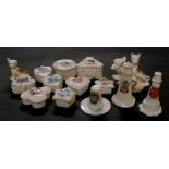 Grafton Carlton and other crested china, including a Glad Eyes Bird, Arms of Cheltenham., moulded