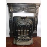 A French early 20thC cast iron La Salamandre cast iron fire, by E Chaboche & Cie, 26 Rue Rodier,