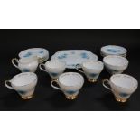An Adderley porcelain part tea service decorated in the Love In A Mist pattern, pattern no H1234,