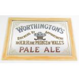 A Worthington's advertising wall mirror, of rectangular form, Brewers By Appointment To HRH The