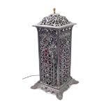 A Rippingille's Albion Lamp Company Ltd late 19thC cast iron cathedral heater, converted to an