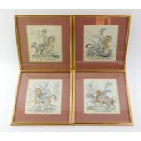 Four 19thC miltary hand coloured engravings, comprising A 12th Lancer., A 17th Light Dragoon., A