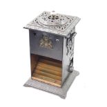 A Rippingille's late 19thC Patent cast iron tin and copper stove, of rectangular section, the