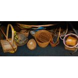 A large quantity of basket and woven items.