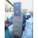 A Triumph steel four drawer filing cabinet, together with another two drawer filing cabinet. (2)