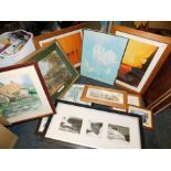 Assorted prints and photographs. (a quantity)