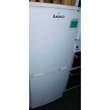 An LEC A+ fridge freezer, model no T5039W, 124cm high.
