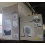 A Dunhelm electric dehumidifier, 2 litre, together with a portable fan heater, 2000w, both boxed. (