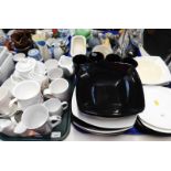 Pausa porcelain dinner and tea wares, mugs, condiments, egg holders, etc. (2 trays)
